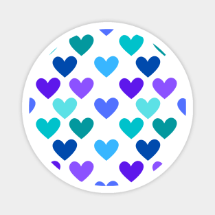 Kawaii Hearts Pattern in White Magnet